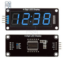 0,56 "Дисплей 4-разрядный светодиодный трубки, десятичная система 7 сегментов часы с двойным точки модуль 0,56 дюймов синий Дисплей для Arduino TM1637 2024 - купить недорого