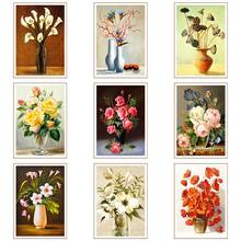 Flower Diamant 5D DIY Diamond Painting Red Vase Floral Diamond Embroidery Diamond Mosaic Home Decor DIY Art 2024 - buy cheap