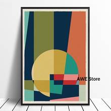 Meados de século moderno 07 geométrico retro minimalista arte cartaz decoração da casa parede arte da parede impressão em tela 2024 - compre barato