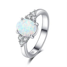 Fashion  White Gold Color Opal Rings for Women Luxury CZ Stone Jewelry 2024 - buy cheap