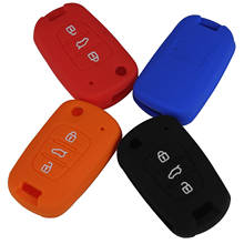 Kutery 3 Buttons Remote Key Case Silicone Protect Shell For Kia RIO K2 K5 Sportage Hyundai i20 i30 i35 iX20 iX35 Solaris 2024 - buy cheap