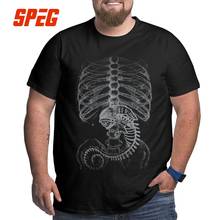Camisetas de algodón 100% para hombre, camisa de manga corta con cuello redondo, talla grande, Alien Predator x-ray 2024 - compra barato