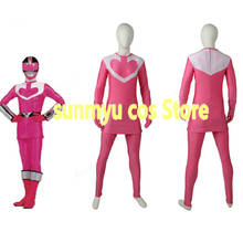 Fantasia de cosplay mirai sentai timeranger time rosa tamanho personalizado para halloween 2024 - compre barato