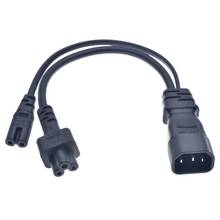 Y Type Splitter Power Cord ,IEC320 C14 Plug 3-Prong Male Power Cable Cord AC Power Adapter to C7 +C5 Female* 2024 - buy cheap
