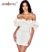 SEBOWEL Sexy Ruffled Women Party Dress Summer Bodycon Off Shoulder Backless Mini Dresses Female Night Club White Vestidos S-XL 2024 - buy cheap