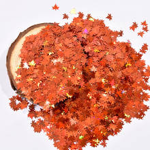 50g/Bag Maple Leaf Nail Glitter Sequins Laser Mirror Holographic Paillettes Fall Nail Art Design 3D Sticker Manicure Flakes BT/1 2024 - buy cheap