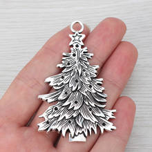 3 x colgante de plata tibetana grande para árbol de Navidad, 1mm, ajuste de diamantes de imitación en blanco para collar, accesorios de fabricación de joyas 68x43mm 2024 - compra barato