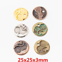 Pingente de amuletos de liga de zinco, engrenagem antiga vintage, pingente adequado para pulseira, colar, pulseira, acessórios de joias de metal 6072 com 10 peças 2024 - compre barato