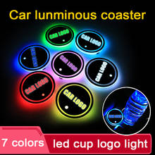 2PCS Led Car Cup Holder Coaster For Seat logo Light For leon ibiza cushion ateca belt altea leon mk3 Accessories 7 colors 2024 - buy cheap