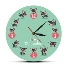 Cartoon Chi-chi Chihuahueno Printed Mute Clock Modern Design I Love My Chihuahua Acrylic Watch Animal Dog Home Decorative 2024 - buy cheap