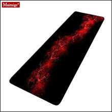 Mousepad para computador, mouse pad gamer grande preto e vermelho xxl para jogos, 90x4 0cm/80x30cm, para notebook 2024 - compre barato