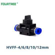 HVFF-Válvula de mano neumática, Conector de empuje rápido, manguera de tubo de aire OD 4mm, 6mm, 8mm, 10mm, 12mm, regulador de Control de flujo de Gas, 1 ud. 2024 - compra barato