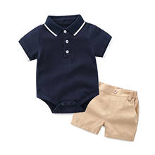 2021 novo menino define 1-2 ano cavalheiro bebê menino roupas camiseta macacão e shorts casual criança menino roupas definir roupas do bebê 2024 - compre barato