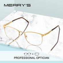 Merrys óculos masculino de prescrição luxuosa, óculos para homens de prescrição para miopia, estilo vintage s2060pg 2024 - compre barato