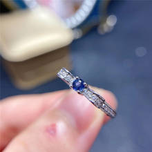 Sri lanka safira anel para mulher 925soild prata esterlina 3mm azul natural pedra preciosa jóias finas para presente de aniversário da menina 2024 - compre barato