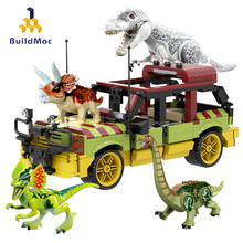 Buildmoc Jurassic-Dinosaur-Park Figures City Explorer Car Truck Touring Off Road Car Racer Building Blocks Education Toy for Kid 2024 - buy cheap
