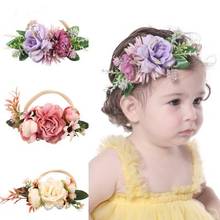 Cute Baby Flowers Pearl Headband Chiffon Hair Bands for Kids Girls Headwear Cute Headbands Diamond Hairbands Gift Photography 2024 - buy cheap