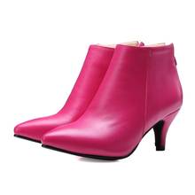 Botas talla grande 9 10 11-17, zapatos de mujer, botines de mujer, botas de señora, zapatos de mujer de invierno puntiagudos de color puro 2024 - compra barato