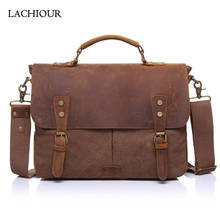 Men Crazy Horse Messenger Bags Vintage Waterproof Handbags Unisex Travel Satchel Men's Laptop Shoulder Bag 2024 - buy cheap