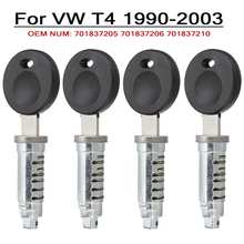 4pcs Door Lock Barrel Set with 4 Keys 701837205 701837206 701837210 for VW Transporter T4 1990-2003 2024 - buy cheap