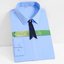 Women Hidden Button Placket Blouses Shirt Soft Bamboo Fiber Standard-fit Formal Social Office Lady Long Sleeve Dress Shirts 2024 - buy cheap