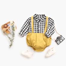 Sanlutoz Cotton Long Sleeve Baby Boy Bodysuits Fashion Plaid Infant Clothing Autumn Newborn Baby One Piece Outfit Casual 2024 - buy cheap