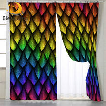 BlessLiving Dragon Scales Star Curtain for Living Room Rainbow Bedroom Curtain Luxury Colorful Window Treatment Drapes 1-Piece 2024 - buy cheap