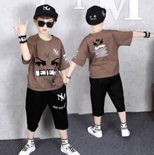 Baby Boy Clothing Sets Shirt + Shorts 2020 Summer Children's Clothes Boys Fashion Sports Clothing Suit Hiphop 5 6 8 10 12 years 2024 - buy cheap