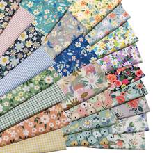 Tecidos em sarja 100% algodão, preto oranja verde, amarelo, roxo, flor branca, rosa, floral para patchwork, roupas para meninas, camisa 2024 - compre barato