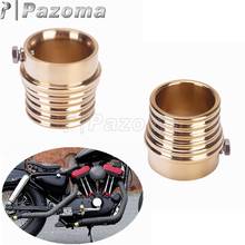 Motocicleta de bronze antigo silod 2 "escape silenciador ponta tubo capa para harley sportster xl chopper bobber grande twin xs650 cafe racer 2024 - compre barato