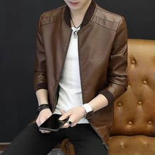 PU leather jacket Fashion Winter Leather Jacket Men Stand Collar Motorcycle Washed Retro Velour Leather JacketMens Simple Coats 2024 - buy cheap