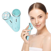 Cepillo de limpieza Facial 2 en 1 EMS, limpiador Facial eléctrico con vibración, masajeador Facial, lavado profundo de poros, dispositivo para el cuidado de la piel 2024 - compra barato