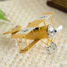 Photography Props Mini Iron Crafts Retro Biplane Model Home Accessories Gift Ornaments Studio Shoting 2024 - buy cheap