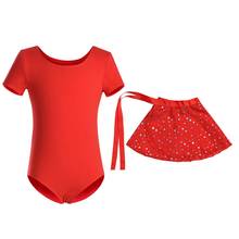 Балетное платье для девочек; гимнастическое трико с короткими рукавами; одежда для балета; Одежда для танцев; блестящие юбки из шифона 2024 - купить недорого