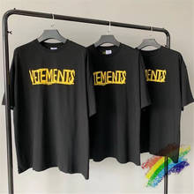 High Quality VETEMENTS Black World Tour T-shirt Men Women Yellow CITY Letters Logo VETEMENTS T-shirts Oversize VTM Tee 2024 - buy cheap