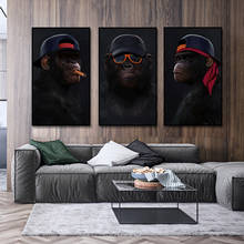 Funny Animal Canvas Paintings Modern Gorilla Posters and Wise Monkeys  Prints Wall Art Pictures for Living Room Home Decoration 2024 - buy cheap