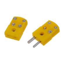 Hot Yellow Plastic Shell K Type Thermocouple Plug Socket Connector Set 2024 - buy cheap