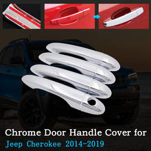 Chrome Car Door Handle Cover for Jeep Cherokee KL 2014~2019 Luxury Trim Set of 4Door Exterior Accessories 2015 2016 2017 2018 2024 - buy cheap