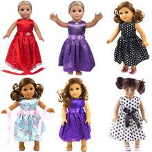 Ropa de muñeca de 15 pulgadas, vestido de lazo de falda, muñeca americana de 18 pulgadas y muñeca de 43 cm, juguete de regalo para niña nacida 2024 - compra barato