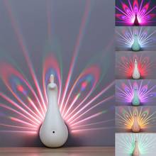 Peacock Projection LED Wall Light 1W Remote Control Wall Light Home Decro Romantic Atmosphere Colorful  Background Night Light 2024 - buy cheap