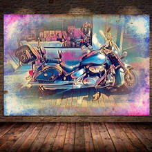Graffiti Vintage Motor Cycle Art Canvas Painting Posters and Prints on The Wall Art Colorful Pictures for Living Room Home Decor 2024 - buy cheap
