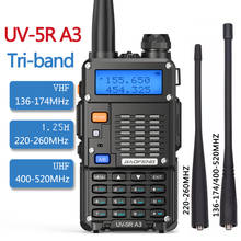 BAOFENG-walkie-talkie UV-5R A3 de 3 bandas, transceptor de Radio Ham, UV-5R III, 5W, 136-174Mhz/220-260Mhz/400-520Mhz 2024 - compra barato