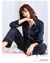 Pijamas de seda auténtica para mujer, conjunto de traje de seda 100% de Mora, pantalones de manga larga, dos piezas, 22 MM 2024 - compra barato