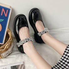 2021 New Spring Woman Mary Janes Shoes Crystal flowers Princess Shoes Patent Leather Lolita Shoes Black zapatos mujer 8918L 2024 - buy cheap