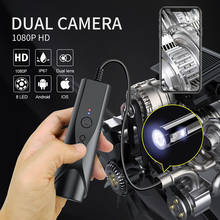 Cámara endoscópica Dual de 8mm, WiFi, boroscopio de inspección de 2.0MP, cámara de serpiente inalámbrica, cámara de alcantarillado para teléfono inteligente Android e iOS 2024 - compra barato