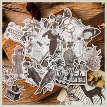 Black White Characters Junk Journal Stickers DIY Scrapbooking Material Handmade Sticker Happy Planner Craft Album Decorative 2024 - buy cheap