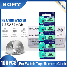 SONY-Batería de óxido de plata para reloj, 100 piezas, 377, 377A, SR626SW, AG4, SR626, LR66, LR626, AG 4, 1,55 V 2024 - compra barato