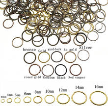 Conectores de anéis com divisão de prata, 4 5 6 8 10 12 14 16mm, acessórios de confecção de joias diy 2024 - compre barato
