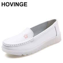 HOVINGESummer Breathable Women Flats Comfortable Genuine Leather Nurse Flat Shoes Soft Women Shoes Flat Slip Resistance Shoes Wo 2024 - buy cheap