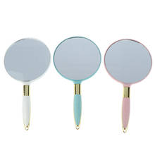 1pc Cute Plastic Vintage Hand Mirrors Makeup Vanity Mirror Round Hand Hold Cosmetic Mirror With Handle For Gifts 4 Colors 2024 - buy cheap